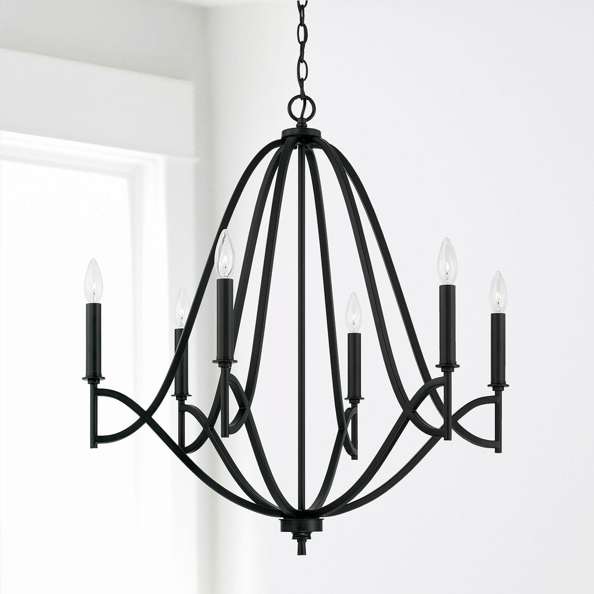 Capital Lighting 442361MB-701 Sylvia 6 Light Chandelier Matte Black