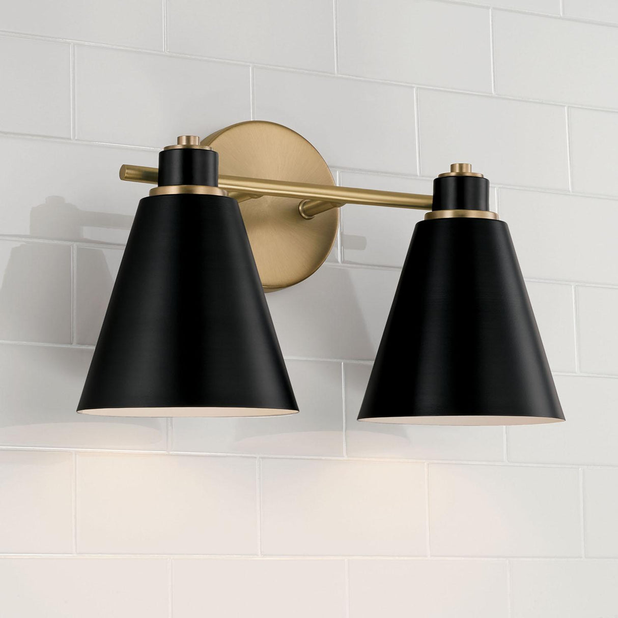 Capital Lighting 150121AB Bradley 2 Light Vanity Aged Brass and Black