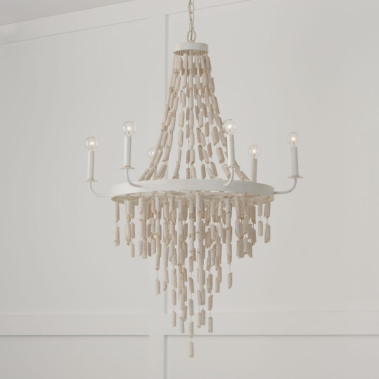 Capital Lighting 447761OW Carissa 6 Light Chandelier Organic White