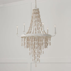Capital Lighting 447761OW Carissa 6 Light Chandelier Organic White