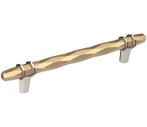 Amerock Cabinet Pull Golden Champagne/Polished Chrome 6-5/16 inch (160 mm) Center-to-Center London 1 Pack Drawer Pull Drawer Handle Cabinet Hardware