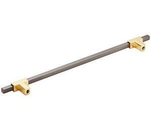 Amerock Cabinet Pull Brushed Gold/Black Chrome 10-1/16 inch (256 mm) Center to Center Urbanite 1 Pack Drawer Pull Drawer Handle Cabinet Hardware