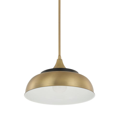 Capital Lighting 325713BX Max 1 Light Pendant Brass and Onyx