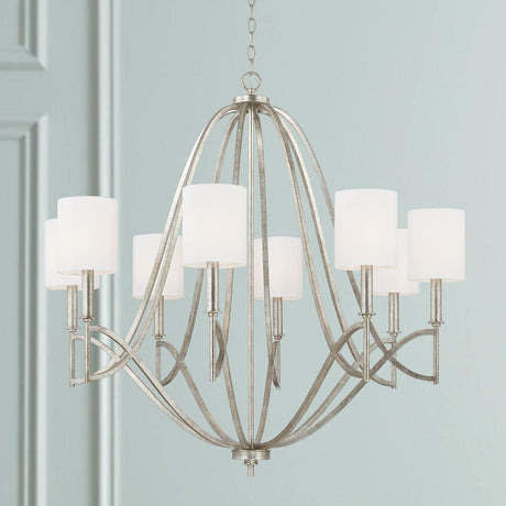 Capital Lighting 442381AS-701 Sylvia 8 Light Chandelier Antique Silver