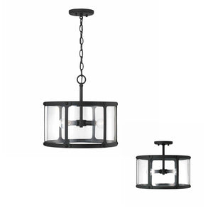 Capital Lighting 244931BI Brennen 3 Light Semi-Flush Black Iron