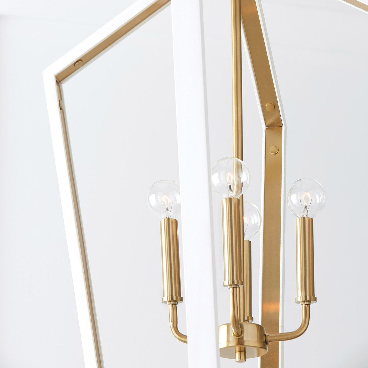 Capital Lighting 344541WM Maren 4 Light Pendant Flat White and Matte Brass