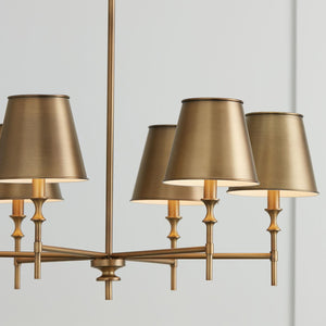 Capital Lighting 449761AD-707 Whitney 6 Light Chandelier Aged Brass
