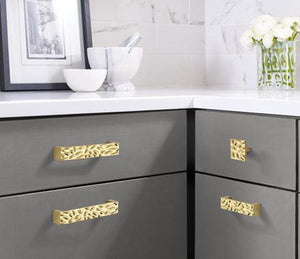 Amerock Cabinet Pull Brushed Gold 3-3/4 inch (96 mm) Center to Center Calathea 1 Pack Drawer Pull Drawer Handle Cabinet Hardware