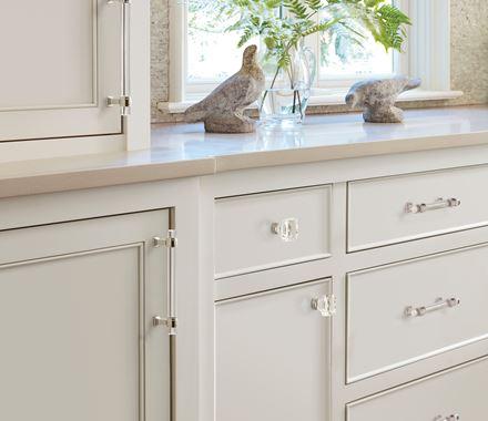 Amerock Cabinet Pull Clear/Polished Nickel 3-3/4 inch (96 mm) Center to Center Glacio 1 Pack Drawer Pull Drawer Handle Cabinet Hardware