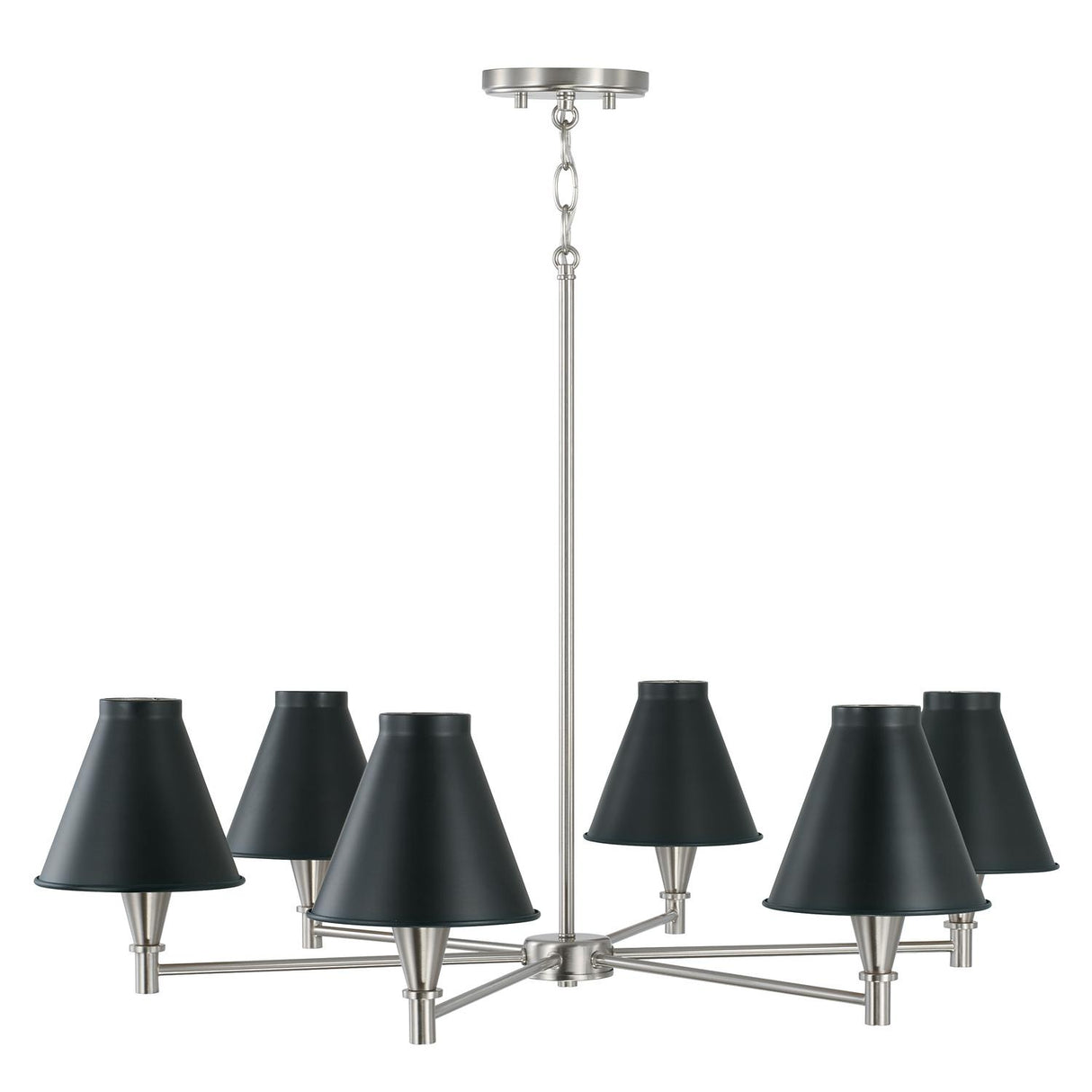 Capital Lighting 441561BT-699 Benson 6 Light Chandelier Black Tie