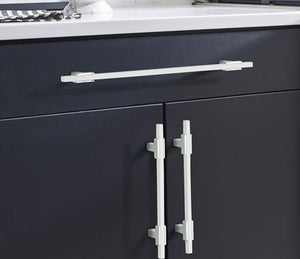 Amerock Cabinet Pull Polished Chrome/White 5-1/16 inch (128 mm) Center to Center Urbanite 1 Pack Drawer Pull Drawer Handle Cabinet Hardware