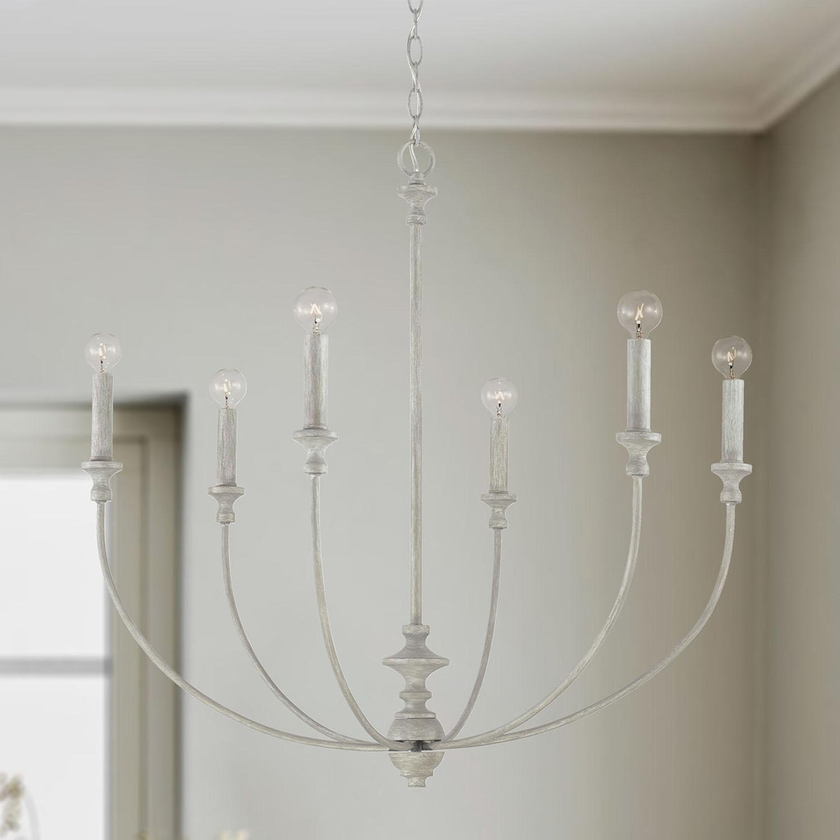 Capital Lighting 443061PY Penelope 6 Light Chandelier Painted Grey