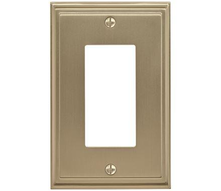Amerock Wall Plate Golden Champagne 1 Rocker Switch Plate Cover Mulholland 1 Pack Decora Wall Plate Light Switch Cover