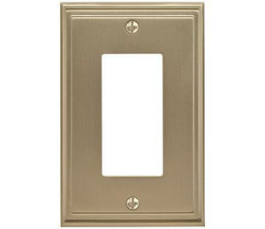 Amerock Wall Plate Golden Champagne 1 Rocker Switch Plate Cover Mulholland 1 Pack Decora Wall Plate Light Switch Cover