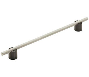 Amerock Cabinet Pull Matte Black/Silver Champagne 10-1/16 inch (256 mm) Center to Center Transcendent 1 Pack Drawer Pull Drawer Handle Cabinet Hardware