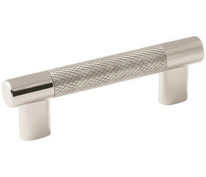 Amerock Cabinet Pull Polished Nickel/Stainless Steel 3inch & 3-3/4 inch (76mm & 96 mm) Center to Center Esquire 1 Pack Drawer Pull Drawer Handle Cabinet Hardware
