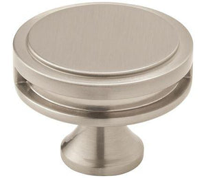 Amerock Cabinet Knob Satin Nickel 1-3/4 inch (44 mm) Diameter Oberon 1 Pack Drawer Knob Cabinet Hardware