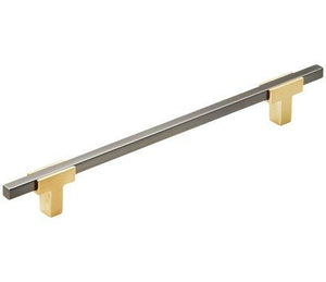 Amerock Cabinet Pull Brushed Gold/Black Chrome 7-9/16 inch (192 mm) Center to Center Urbanite 1 Pack Drawer Pull Drawer Handle Cabinet Hardware