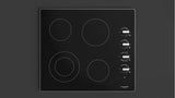 24" Radiant Cooktop, 4 Zone, Manual Control, Aluminum Trim