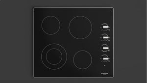 24" Radiant Cooktop, 4 Zone, Manual Control, Aluminum Trim