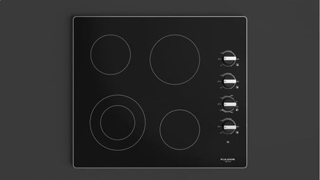 24" Radiant Cooktop, 4 Zone, Manual Control, Aluminum Trim