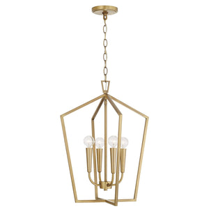 Capital Lighting 545941AD Holden 4 Light Foyer Aged Brass