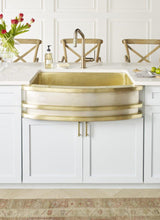 Thompson Traders Quintana Farmhouse Kitchen Sink Quintana KCKS33 Satin Brass and Burnished Nickel
(Smooth)