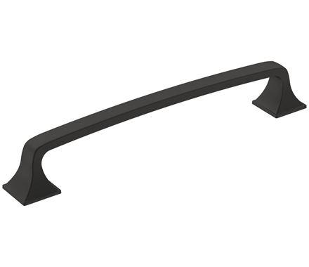 Amerock Cabinet Pull Matte Black 6-5/16 inch (160 mm) Center-to-Center Ville 1 Pack Drawer Pull Cabinet Handle Cabinet Hardware