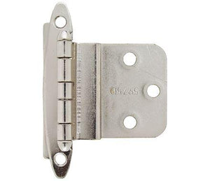 Amerock Cabinet Hinge 3/8 inch (10 mm) Inset Hinge Polished Chrome 2 Pack Non Self-Closing Hinge Face Mount Hinge Cabinet Door Hinge