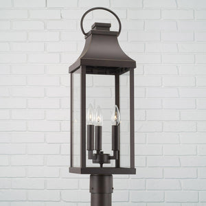 Capital Lighting 946432OZ Bradford 3 Light Outdoor Post Lantern Oiled Bronze