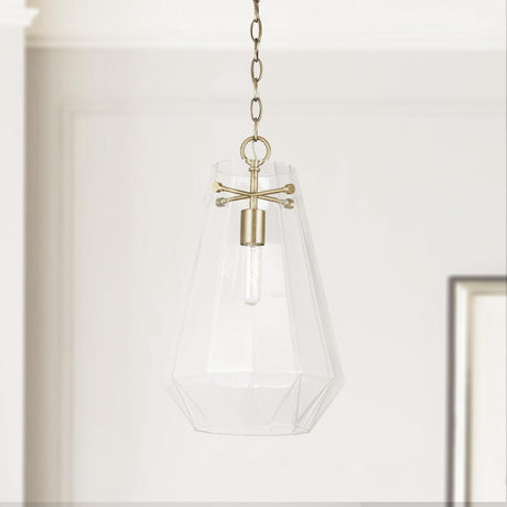 Capital Lighting 338316AD Lee 1 Light Pendant Aged Brass