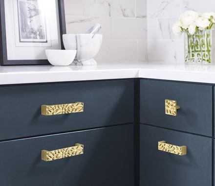 Amerock Cabinet Pull Brushed Gold 5-1/16 inch (128 mm) Center to Center Calathea 1 Pack Drawer Pull Drawer Handle Cabinet Hardware