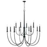 Capital Lighting 445601KB Amara 12 Light Chandelier Matte Black with Brass