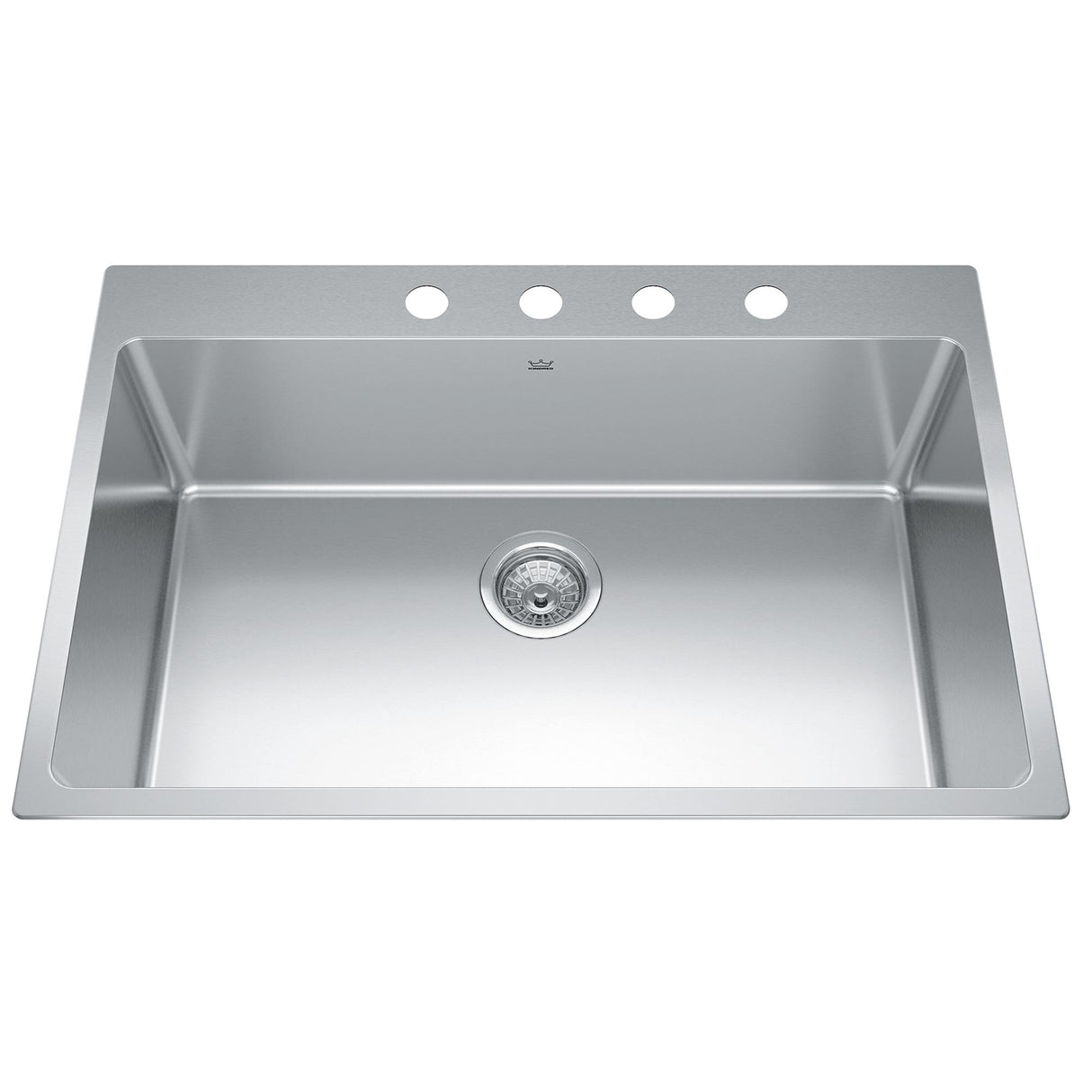 KINDRED BSL2125-9-4N Brookmore 25.1-in LR x 20.9-in FB x 9-in DP Drop in Single Bowl Stainless Steel Sink In Commercial Satin Finish