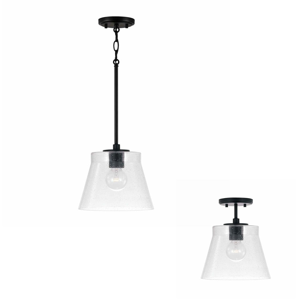 Capital Lighting 346912MB Baker 1 Light Pendant Matte Black