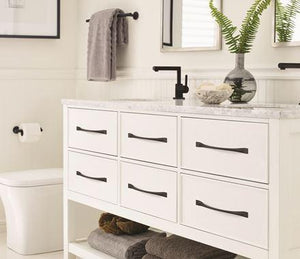 Amerock Cabinet Pull Matte Black 8-13/16 inch (224 mm) Center-to-Center Uprise 1 Pack Drawer Pull Cabinet Handle Cabinet Hardware