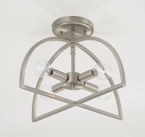 Capital Lighting 248841BN Lawson 4 Light Dual Mount Semi-Flush/Pendant Brushed Nickel