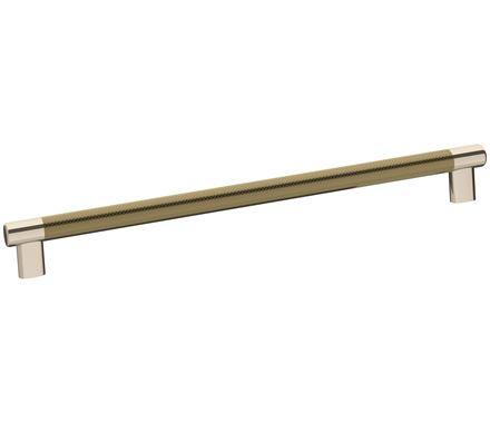Amerock Cabinet Pull Polished Nickel/Golden Champagne 12-5/8 inch (320 mm) Center-to-Center Esquire 1 Pack Drawer Pull Drawer Handle Cabinet Hardware