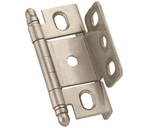 Amerock Cabinet Hinge 3/4 inch (19 mm) Door Thickness Hinge Satin Nickel 1 Pack Non Self-Closing Hinge Full Wrap Hinge Cabinet Door Hinge