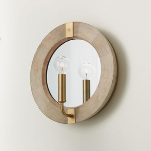 Capital Lighting 647311WS Finn 1 Light Sconce White Wash and Matte Brass