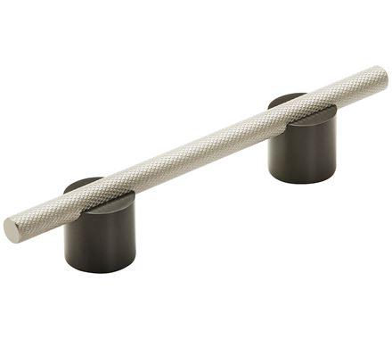 Amerock Cabinet Pull Matte Black/Silver Champagne 3-3/4 inch (96 mm) Center to Center Transcendent 1 Pack Drawer Pull Drawer Handle Cabinet Hardware