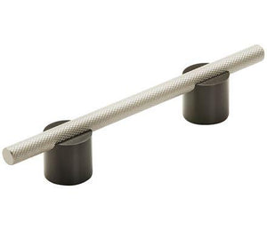 Amerock Cabinet Pull Matte Black/Silver Champagne 3-3/4 inch (96 mm) Center to Center Transcendent 1 Pack Drawer Pull Drawer Handle Cabinet Hardware