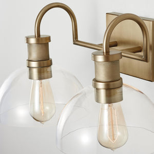 Capital Lighting 139123AD-497 Cassidy 2 Light Vanity Aged Brass