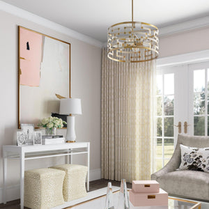 Capital Lighting 341041NL Hala 4 Light Pendant Bleached Natural Jute and Patinaed Brass