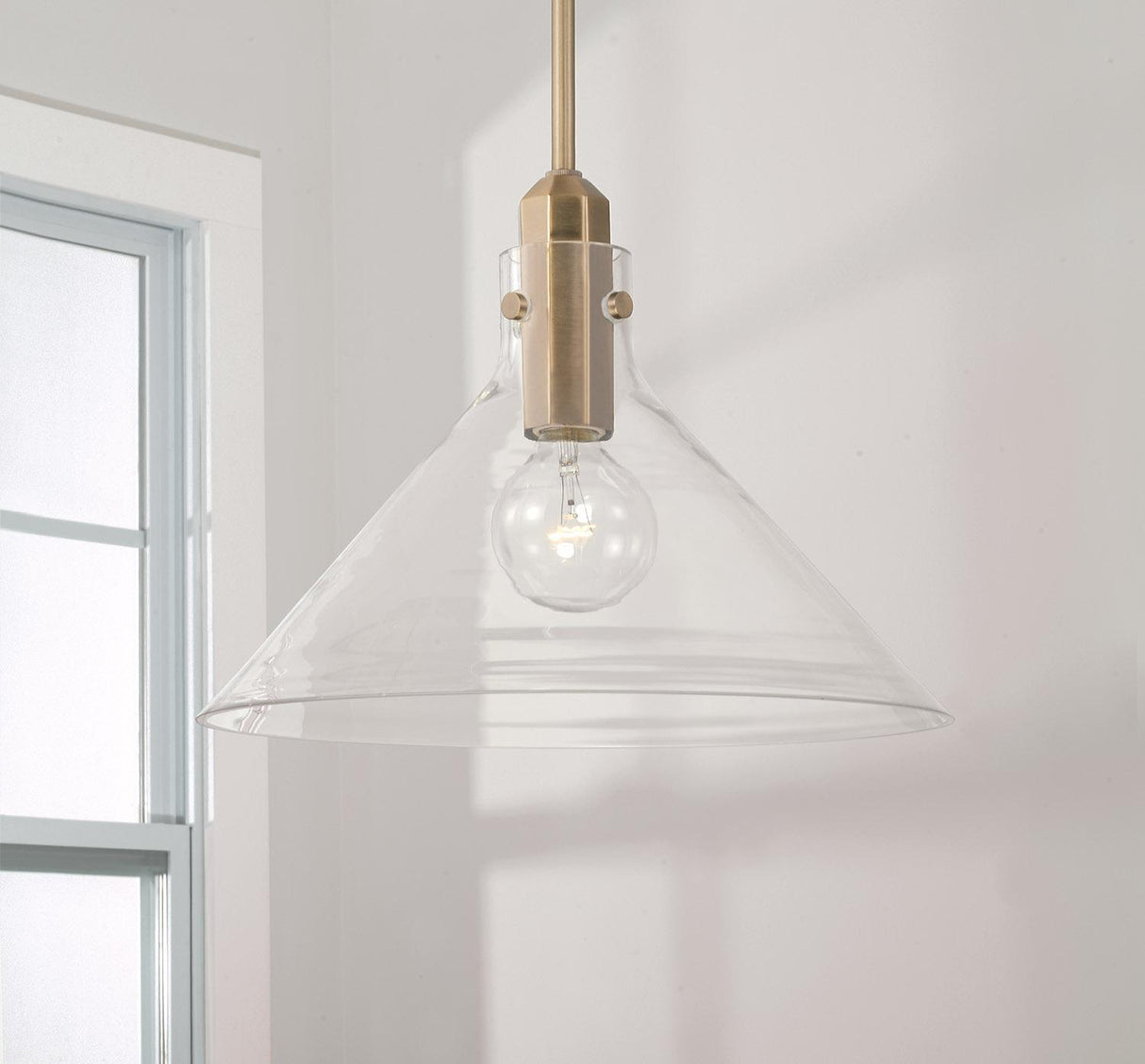 Capital Lighting 345811AD Greer 1 Light Pendant Aged Brass