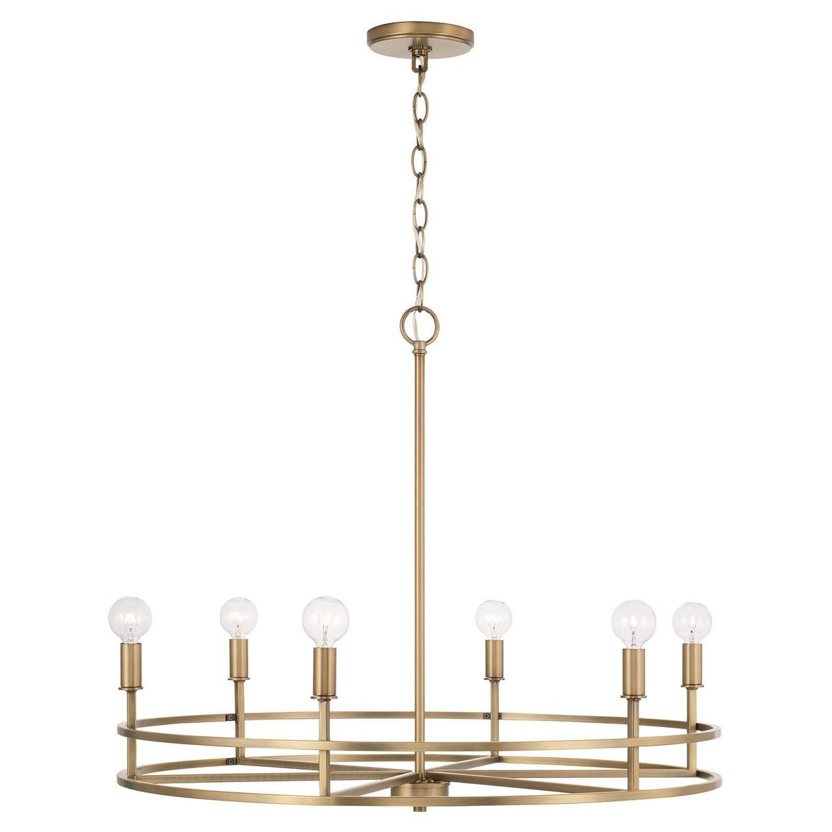 Capital Lighting 448761AD Fuller 6 Light Chandelier Aged Brass