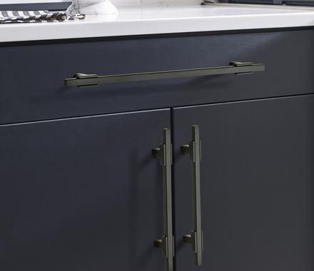 Amerock Cabinet Pull Matte Black/Matte Black 10-1/16 inch (256 mm) Center to Center Urbanite 1 Pack Drawer Pull Drawer Handle Cabinet Hardware