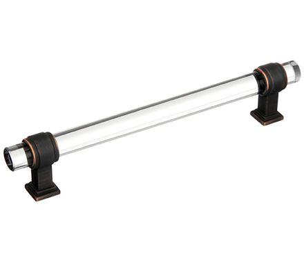 Amerock Cabinet Pull Clear/Oil-Rubbed Bronze 6-5/16 inch (160 mm) Center to Center Glacio 1 Pack Drawer Pull Drawer Handle Cabinet Hardware