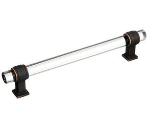 Amerock Cabinet Pull Clear/Oil-Rubbed Bronze 6-5/16 inch (160 mm) Center to Center Glacio 1 Pack Drawer Pull Drawer Handle Cabinet Hardware