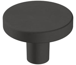 Amerock Cabinet Knob Matte Black 1-3/8 inch (35 mm) Diameter Versa 1 Pack Drawer Knob Cabinet Hardware
